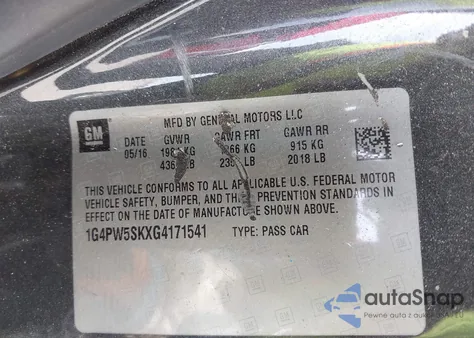 2016 Buick Verano Sport Touring Group z USA, uszkodzony, nr VIN 1G4PW5SKXG4171541